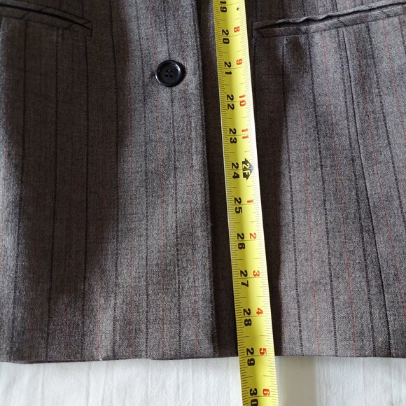 Tristan & Iseut Brown Pinstripe Skirt Blazer Suit Set,  Size S/10 - Picture 3 of 13